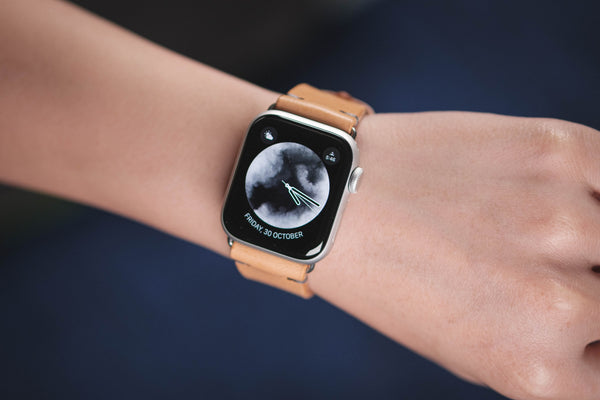 Natural Leather Minimalist Watch Strap for Apple Watch