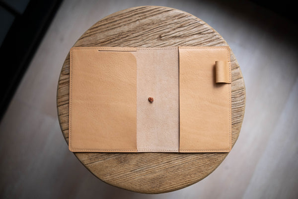 6 COLORS - A6/Hobonichi/Midori MD Natural Elastic Closure Pebbled Leather Notebook Cover