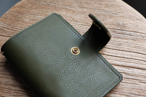 ALL SIZES - Olive Green Pebbled Leather Stitched Traveler's Notebook w/ Strap Closure (No inserts included)