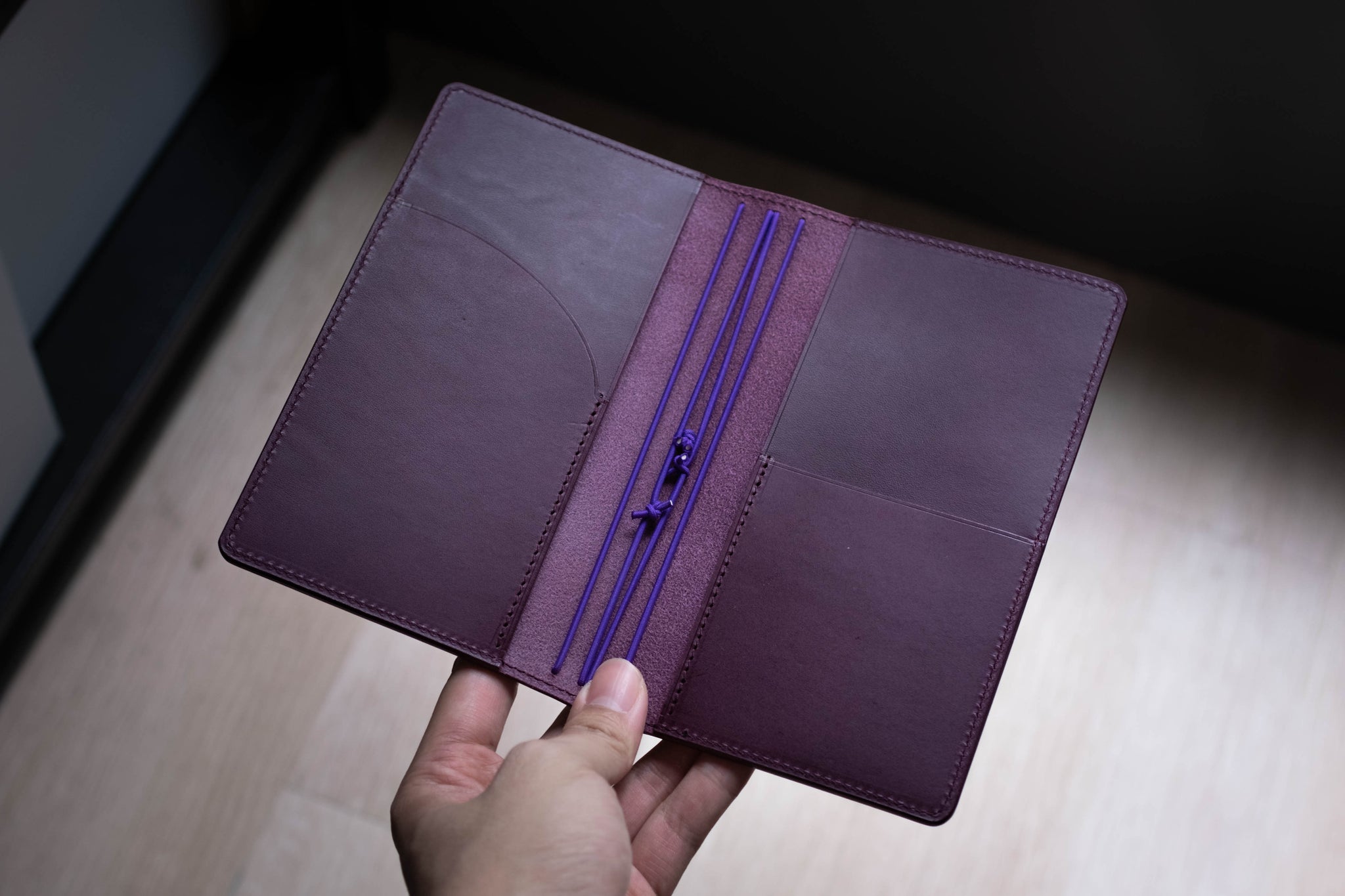 ALL SIZES - Purple Buttero Leather Stitched Traveler's Notebook (No inserts included)
