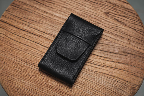 Black Minerva Box Vegetable tanned Leather Watch Pouch (Type B)