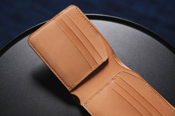 7 COLORS - 6-Slot Whiskey Shell Cordovan & Natural Leather Billfold Wallet