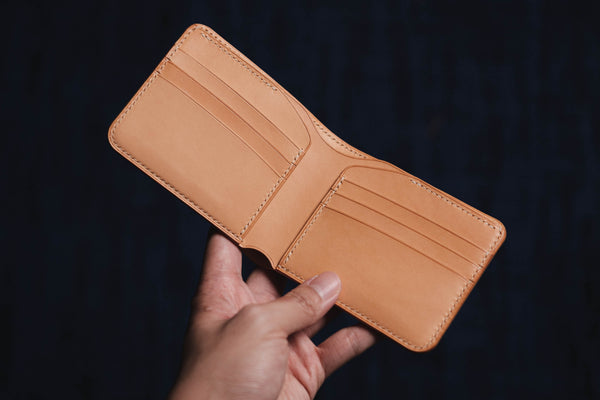7 COLORS - 6-Slot Whiskey Shell Cordovan & Natural Leather Billfold Wallet