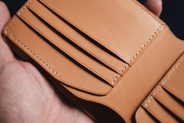 7 COLORS - 6-Slot Whiskey Shell Cordovan & Natural Leather Billfold Wallet