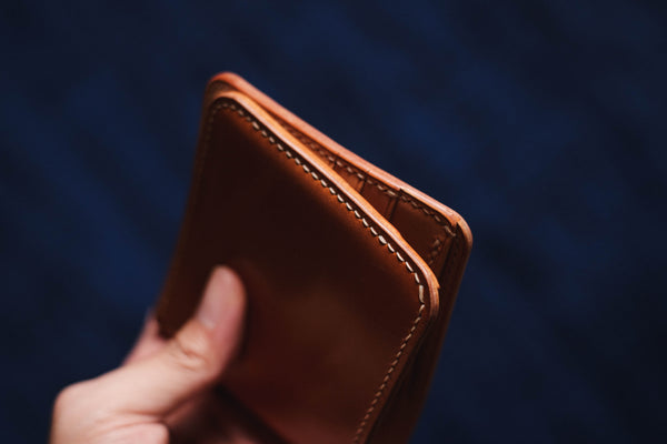 7 COLORS - 6-Slot Whiskey Shell Cordovan & Natural Leather Billfold Wallet