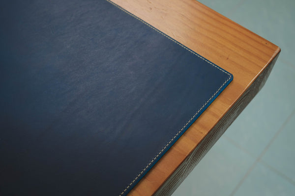 13 COLORS - Stitched Buttero Leather Desk / Keyboard & Mouse Pad