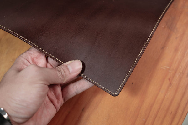 13 COLORS - Stitched Buttero Leather Desk / Keyboard & Mouse Pad