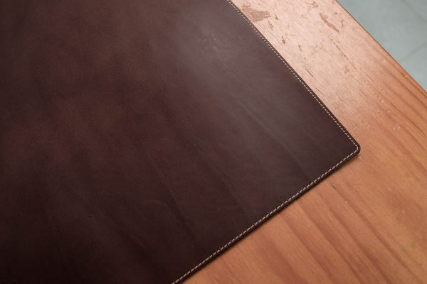 13 COLORS - Stitched Buttero Leather Desk / Keyboard & Mouse Pad