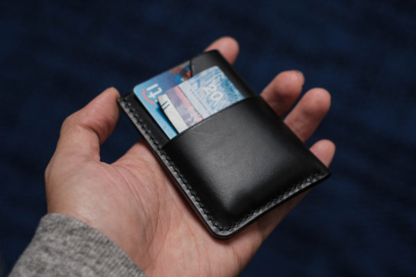 13 COLORS - Black Buttero Leather Kimono Card Wallet