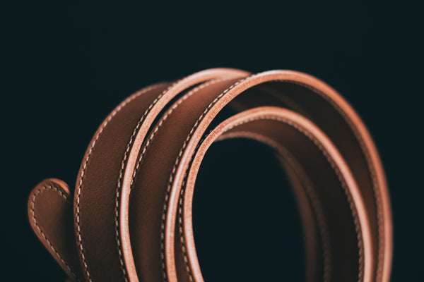 13 COLORS - Caramel Buttero Leather Ladies' Knotted Belt