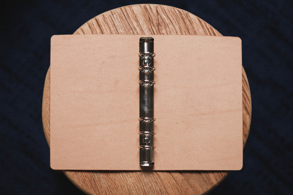 Caramel Buttero Leather Binder Cover with Elastic Closure for Filofax