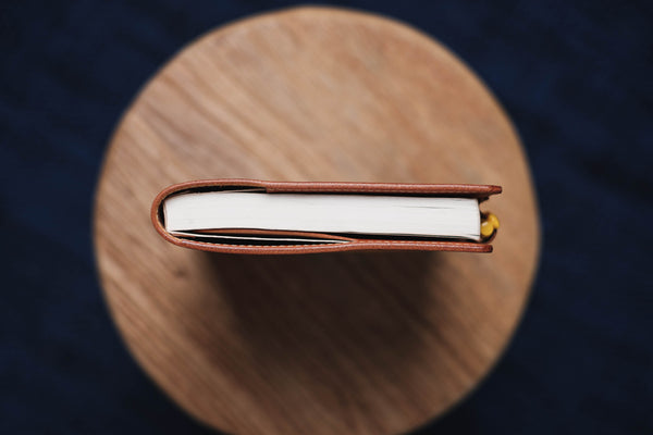 6 COLORS - A5/Hobonichi/Midori MD Orange-brown Elastic Closure Pebbled Leather Notebook Cover