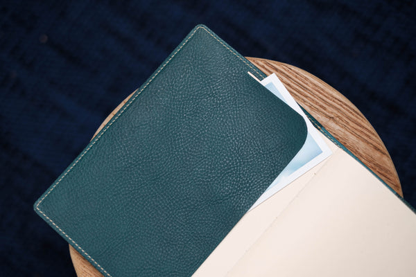 6 COLORS - A5/Hobonichi/Midori MD Navy Blue Elastic Closure Pebbled Leather Notebook Cover