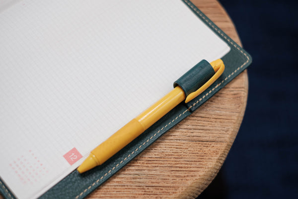 6 COLORS - A5/Hobonichi/Midori MD Navy Blue Elastic Closure Pebbled Leather Notebook Cover
