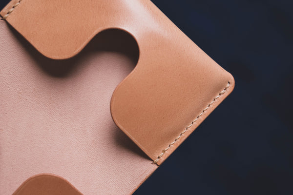 7 COLORS - Shell Cordovan Leather Folded Business Card Holder