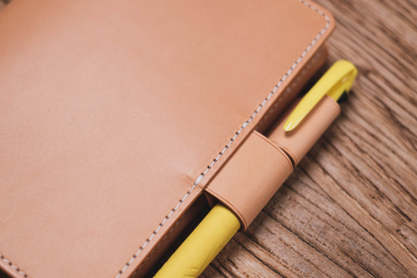 13 COLORS - A6/Hobonichi/Midori MD Buttero Leather Notebook Cover with interlocking pen loops