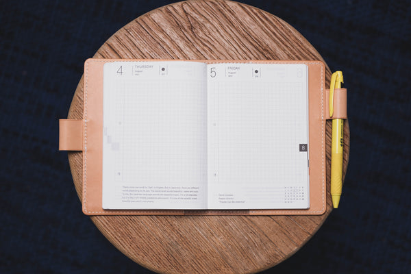 13 COLORS - A6/Hobonichi/Midori MD Buttero Leather Notebook Cover with interlocking pen loops