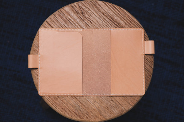 13 COLORS - A6/Hobonichi/Midori MD Buttero Leather Notebook Cover with interlocking pen loops