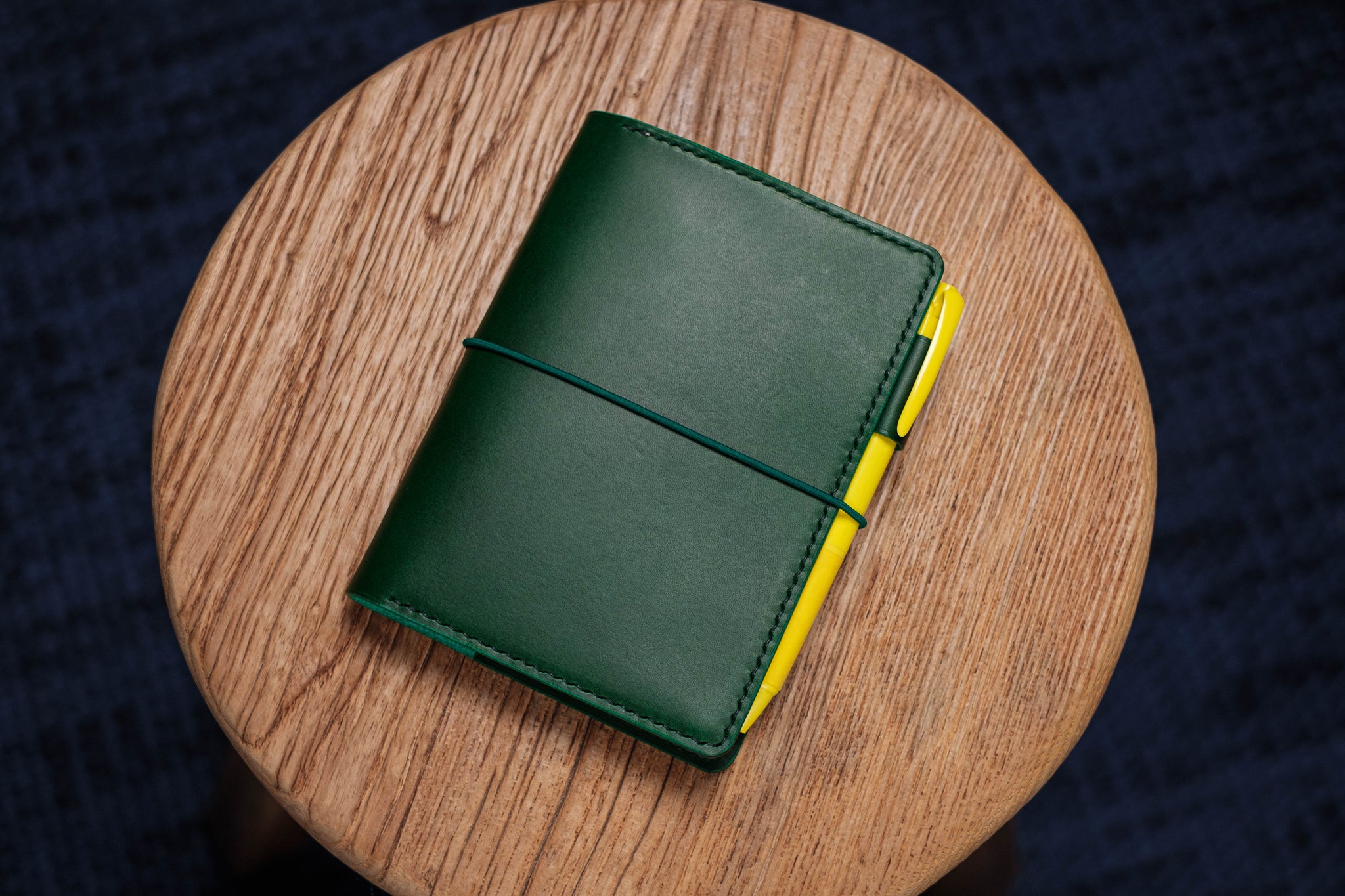 12 COLORS - A6/Hobonichi/Midori MD Green Buttero Leather Elastic Closure Notebook Cover
