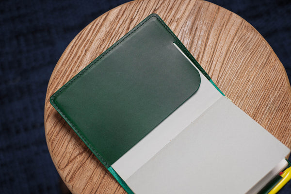 12 COLORS - A6/Hobonichi/Midori MD Green Buttero Leather Elastic Closure Notebook Cover