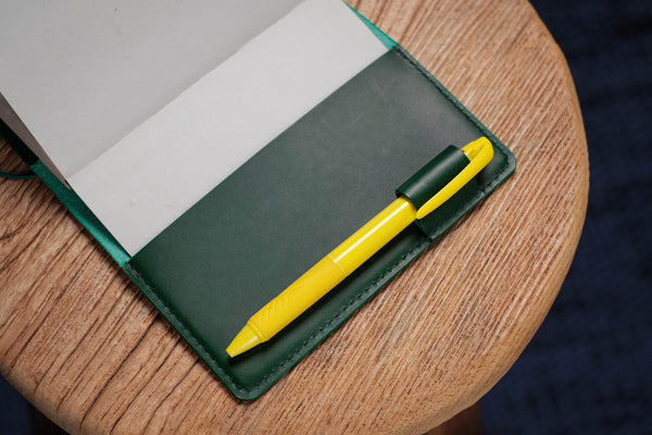 12 COLORS - A6/Hobonichi/Midori MD Green Buttero Leather Elastic Closure Notebook Cover