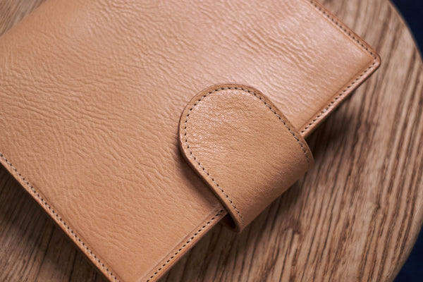 Personal/A6 Natural Pebble Leather Ring Organizer