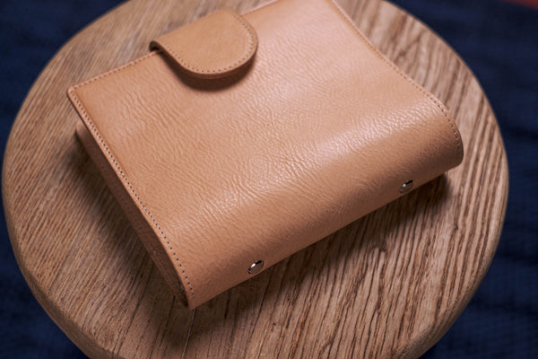 Personal/A6 Natural Pebble Leather Ring Organizer