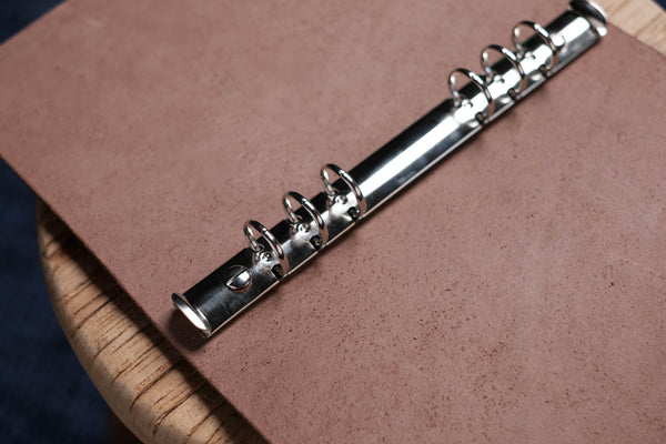 Brown Buttero Leather Binder Cover with Elastic Closure for Filofax