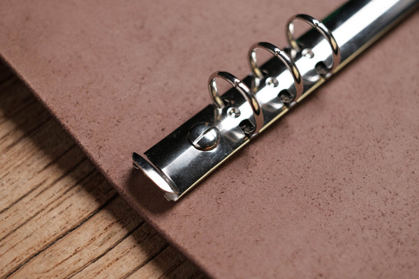 Brown Buttero Leather Binder Cover with Elastic Closure for Filofax