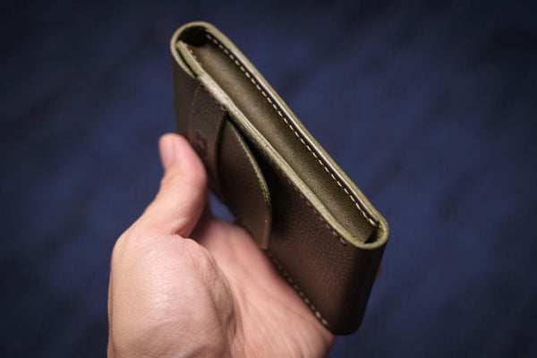 Olive Green Minerva Box Vegetable tanned Leather Watch Pouch (Type B)