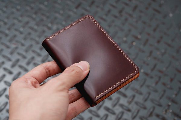 7 COLORS - Shell Cordovan & Natural Leather 4-Slot Vertical Card Wallet
