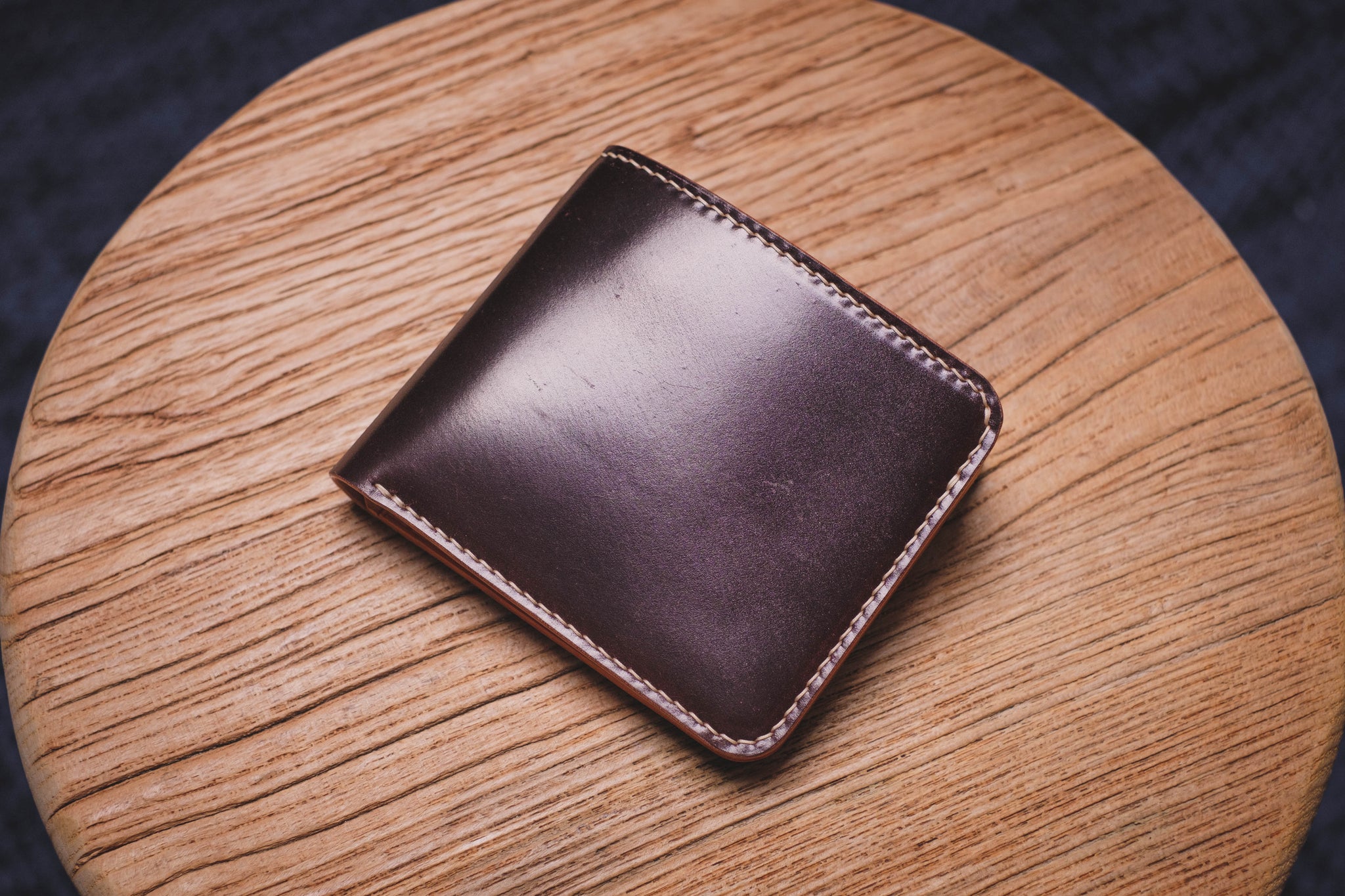 Horween Shell Cordovan No. 8,  3-Slot, Coin Pocket Billfold Wallet