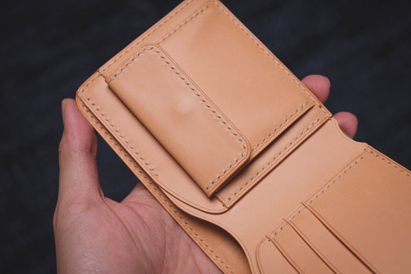 Horween Shell Cordovan No. 8,  3-Slot, Coin Pocket Billfold Wallet