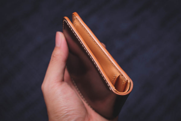 Horween Shell Cordovan No. 8,  3-Slot, Coin Pocket Billfold Wallet