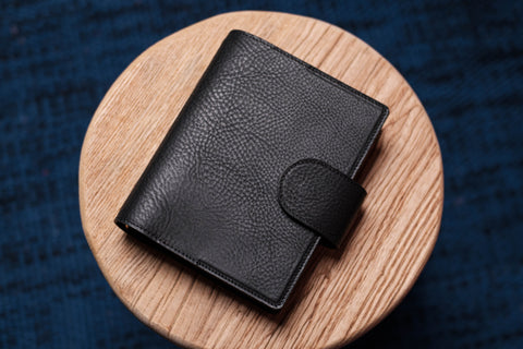 Personal Black Leather Ring Organizer with Krause rings