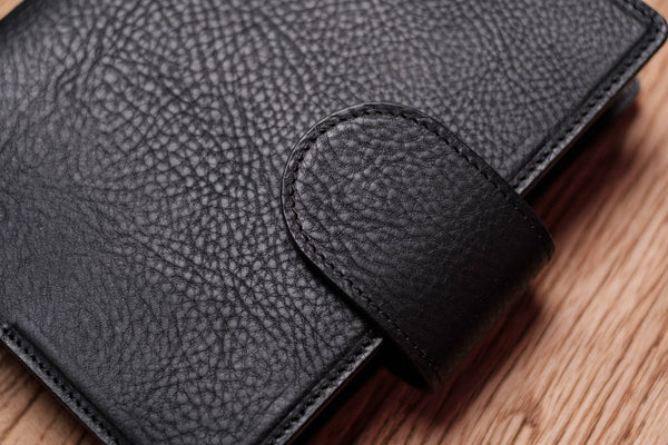 Personal Black Leather Ring Organizer with Krause rings