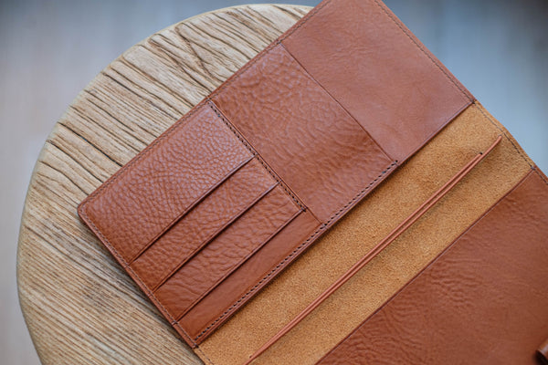 6 COLORS - Stitched Traveler's Notebook w/ Card Slots (No inserts included)