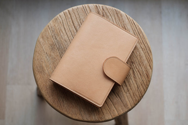 Personal Natural Leather Ring Organizer with Krause rings