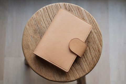 Personal Natural Leather Ring Organizer with Krause rings