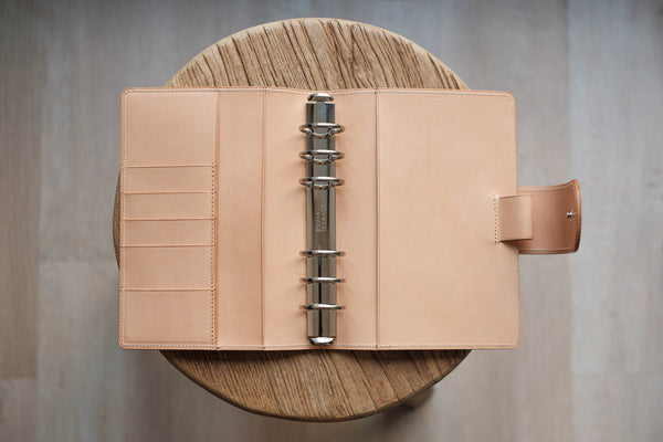 Personal Natural Leather Ring Organizer with Krause rings