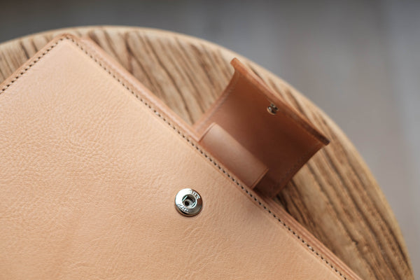 Personal Natural Leather Ring Organizer with Krause rings