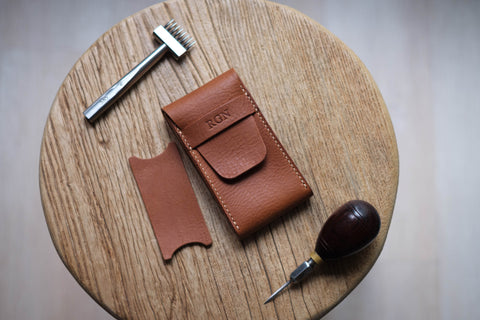 Brown Minerva Box Vegetable tanned Leather Watch Pouch (Type B)