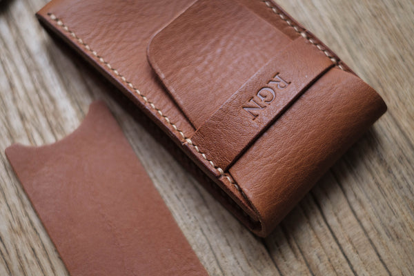 Brown Minerva Box Vegetable tanned Leather Watch Pouch (Type B)