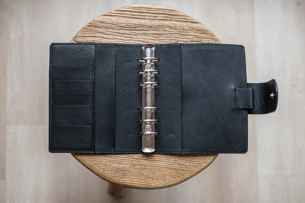 Personal/A6 Natural Pebble Leather Ring Organizer