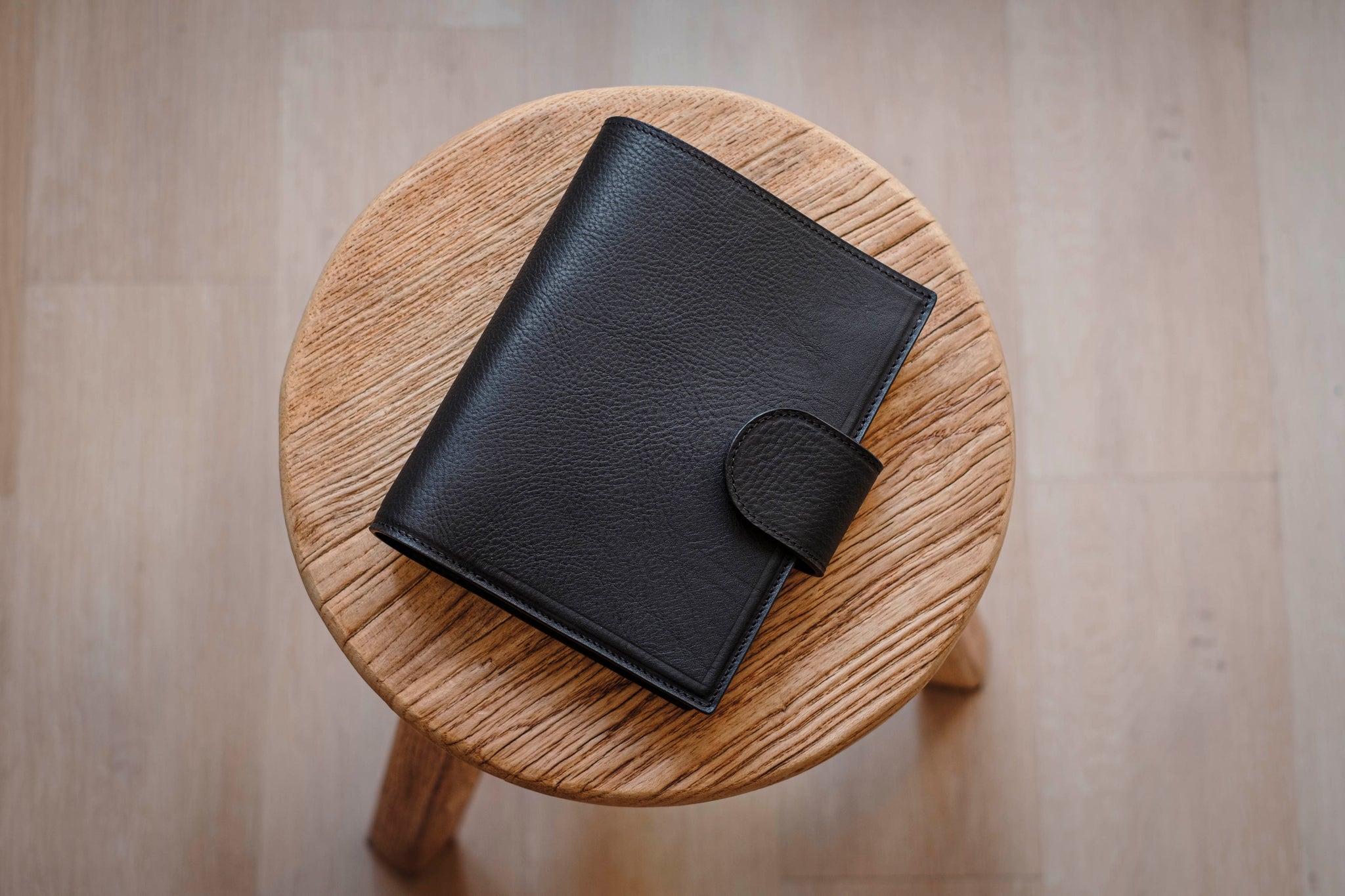 Personal "Big Back Pocket" Pebbled Leather Ring Organizer with Krause rings