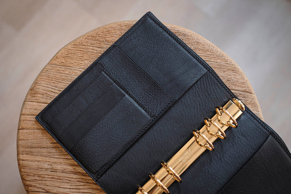 Personal "Big Back Pocket" Pebbled Leather Ring Organizer with Krause rings