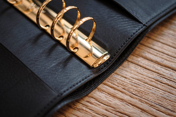 Personal "Big Back Pocket" Pebbled Leather Ring Organizer with Krause rings