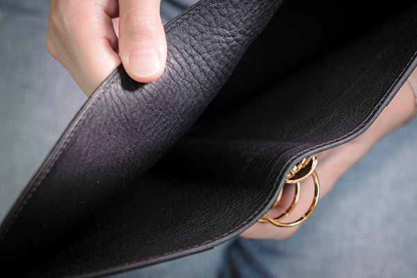 Personal "Big Back Pocket" Pebbled Leather Ring Organizer with Krause rings