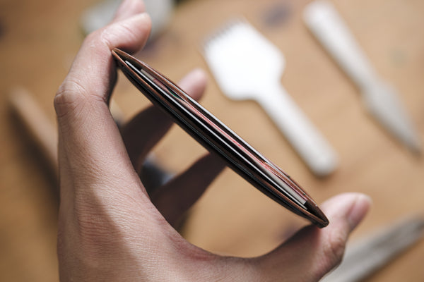 Black Horween Shell Cordovan 3-Pocket Leather Card Wallet - Malloria