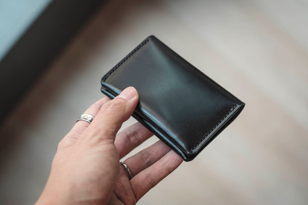 7 COLORS - Shell Cordovan Leather Folded Card Wallet